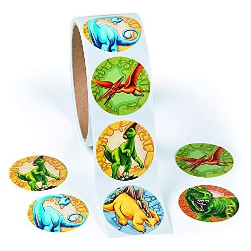  [아마존베스트]Fun Express Roll of Dinosaur Stickers (100 Pack) 1 1/2