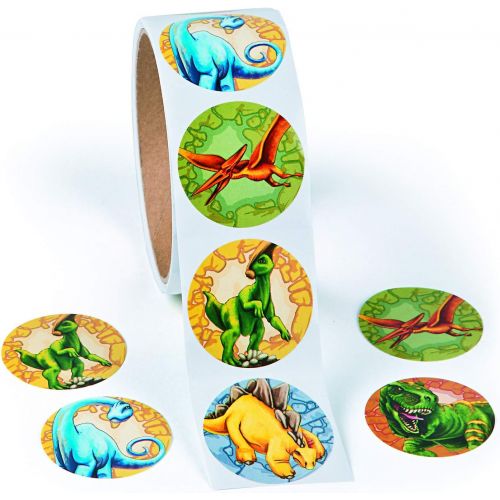  [아마존베스트]Fun Express Roll of Dinosaur Stickers (100 Pack) 1 1/2