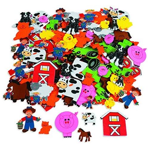  [아마존베스트]Fun Express - Foam Self-Adhesive Farm Shapes - (500 Pieces)