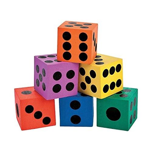  [아마존베스트]Fun Express - Foam Dice Assortment - Toys - Games - Indoor & Mini Game Sets - 12 Pieces