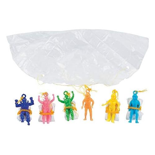  [아마존베스트]Fun Express - Mini Vinyl Paratroopers (6dz) - Toys - Character Toys - Wind Ups & Paratroopers - 72 Pieces