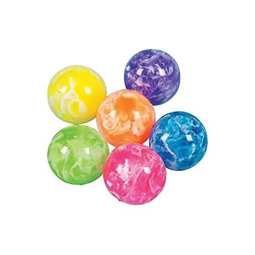  [아마존베스트]Fun Express Mini Neon Swirl Bouncing Balls - 48 Pieces