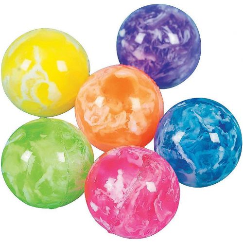  [아마존베스트]Fun Express Mini Neon Swirl Bouncing Balls - 48 Pieces