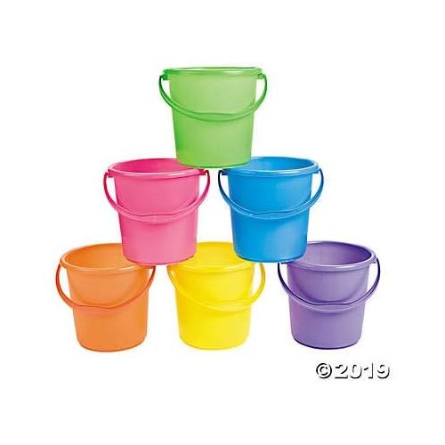  [아마존베스트]Sand Bucket Assortment (Set of 12 Bright Colors) With Handles