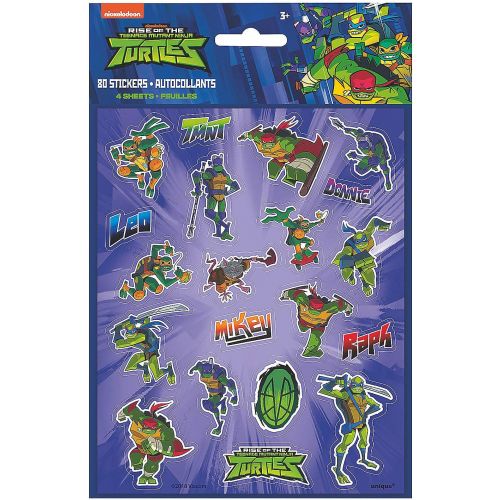  Fun Express - Rise Of The Tmnt Stickers, 4 ct for Birthday - Party Supplies - Licensed Tableware - Misc Licensed Tableware - Birthday - 4 Pieces