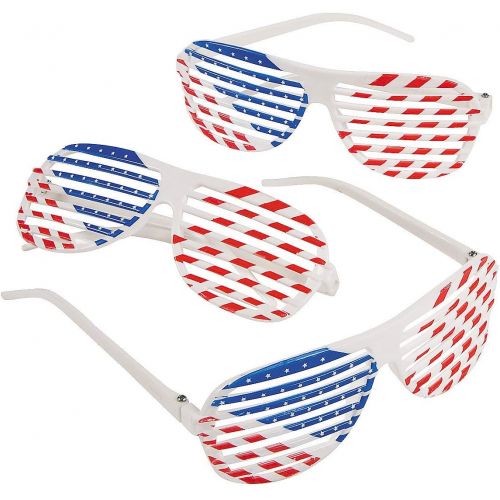  Fun Express Patriotic Shutter Shading Glasses (1 Dozen)