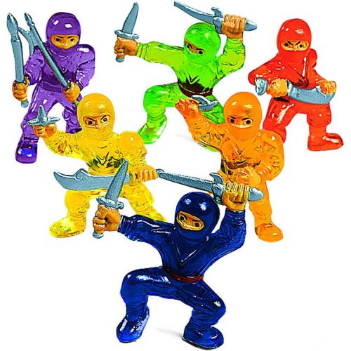  Fun Express Vinyl Ninja Warrior Toys (48 Pieces) Party Favors, Classroom Counters, Carnival Prizes