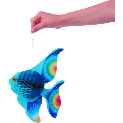  Fun Express Hanging Tissue Fish Decorations (6 pc) Party Decor, Hanging Decor, Under The Sea Adventures for Home, School or Office
