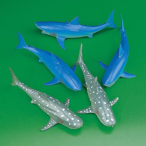  Fun Express Vinyl Sharks (12 pieces) Shark Party, Drink Accessories, Pool Party Decorations