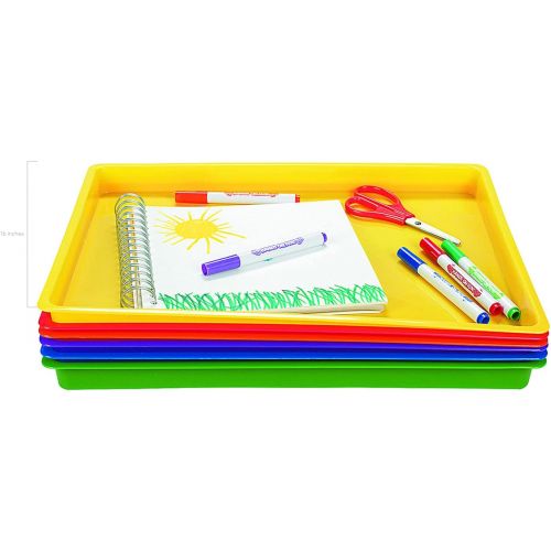  Fun Express Easy Clean Flat Trays - 6 Pieces - Educational and Learning Activities for Kids
