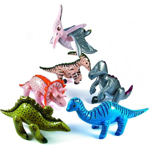  Fun Express Large Inflatable Dinosaurs (set of 6) Dinosaur Party Decorations