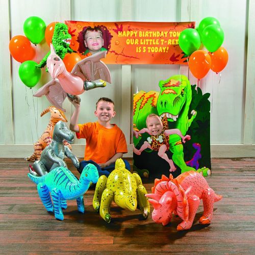  Fun Express Large Inflatable Dinosaurs (set of 6) Dinosaur Party Decorations