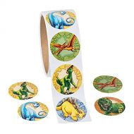 Fun Express Roll of Dinosaur Stickers (100 Pack) 1 1/2