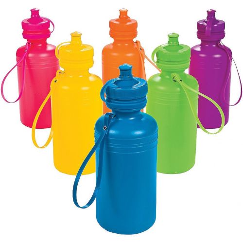  Fun Express Neon Sport Water Bottles (1 Dozen) Party Supplies, Drinkware, Incentives