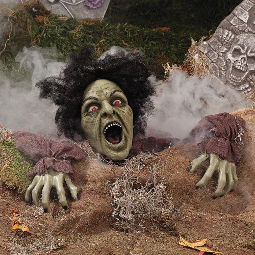  Fun Express - Climbing Zombie Ground Breaker for Halloween - Home Decor - Outdoor - Yard Art - Halloween - 1 Piece