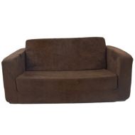 Fun Furnishings 55247 Toddler Flip Sofa in Micro Suede Fabric, Chocolate