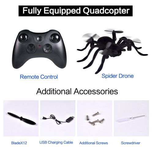  Fun Little Toys RC Drone, Remote Control Spider Quadcopter Drone, One Key Auto Return, 3D 360° Roll Stunt, Headless Mode Drone, Beginner Drone F-227