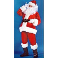 Fun World 6-Piece Red Plush Velvet Santa Claus Christmas Suit Costume - Adult Size 40-48