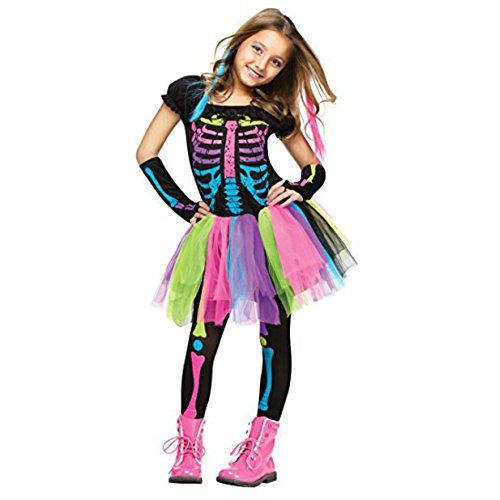  할로윈 용품Fun World Girls Funky Bones Costume: Tween Girls Skeleton Halloween Costume