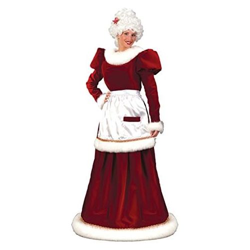  Fun World Mrs. Santa Claus Velvet Dress Adult Womens Costume Christmas Holiday Long Gown