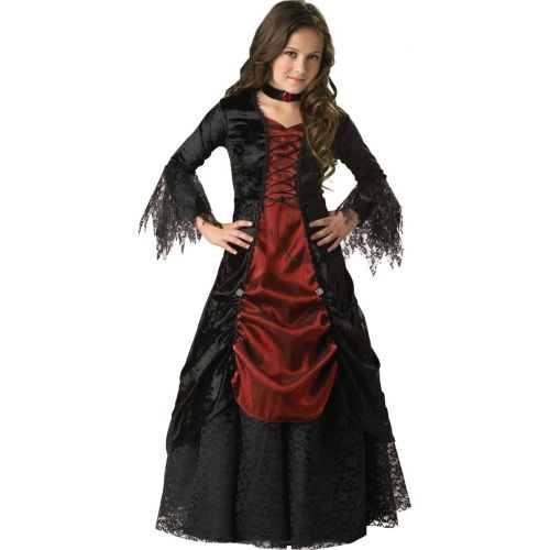  Fun World InCharacter Costumes, LLC Big Girls Gothic Vampira Gown Set, BlackBurgundy, 12