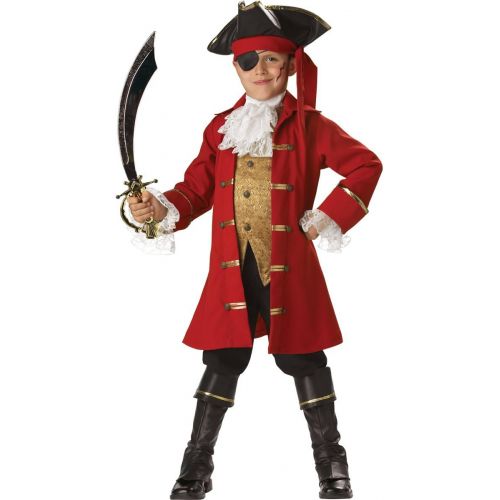 Fun World InCharacter Costumes, LLC Boys 8-20 Pirate Captain Vest Set, Red, Medium