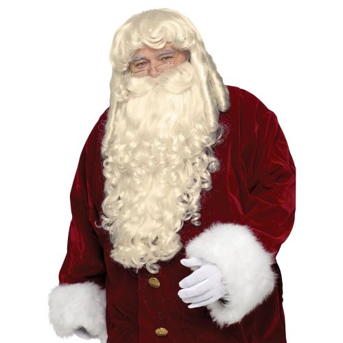  Fun World Super Deluxe Santa Claus Wig and Beard Set Costume Accessory