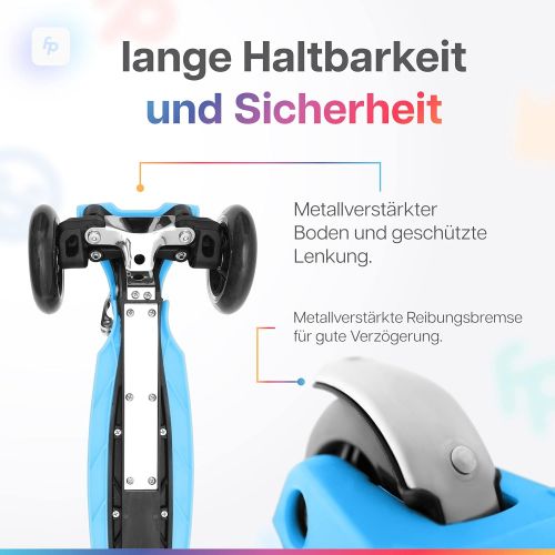  fun pro ONE - der sichere Premium Kinderroller, Vergleichstestsieger, LED Rader, faltbar, ab Kleinkind fuer Junge und Madchen, aus Hamburg mit erweiterter Garantie (Roller, Kickboar