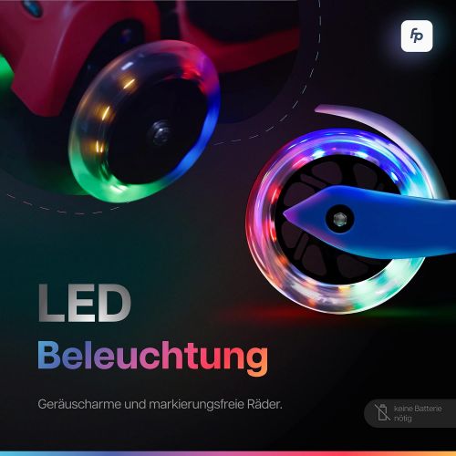  fun pro ONE - der sichere Premium Kinderroller, Vergleichstestsieger, LED Rader, faltbar, ab Kleinkind fuer Junge und Madchen, aus Hamburg mit erweiterter Garantie (Roller, Kickboar