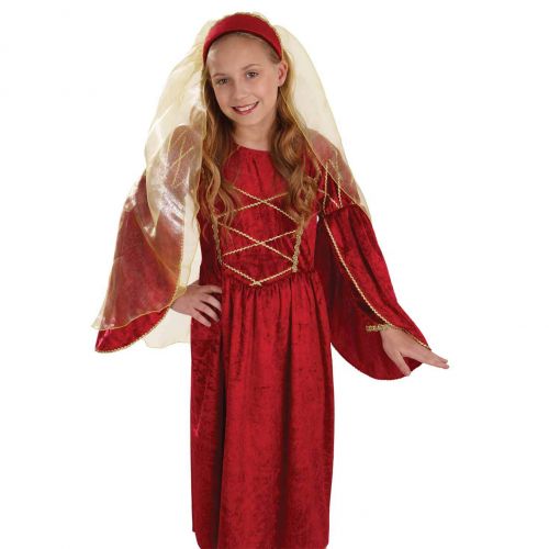  Fun shack Girls Tudor Princess Costume Kids Medieval Queen Historical Green Gown
