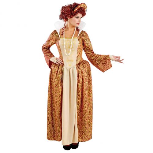  Fun shack Womens Gold Tudor Costume Adults Historical Queen Dress Princess Gown