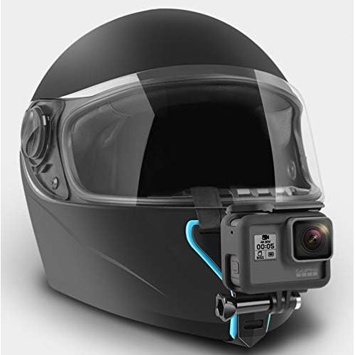  FunMax Helmet Mount Integrated Helmet Belt for Gopro Hero 10/9/8/7/6/5/Session DJI Osmo Action (Blue)