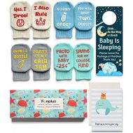 [아마존베스트]Fun-Plus Funny Baby Socks Gift Set for Newborn Boys Girls Baby Shower New Mom Cute Quotes