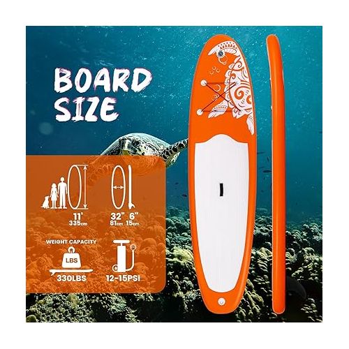  FunWater Inflatable Stand Up Paddle Board,3 Year Warranty,SUP Paddleboards with Full Set of Accessories,Suitable for Surf Fishing Yoga