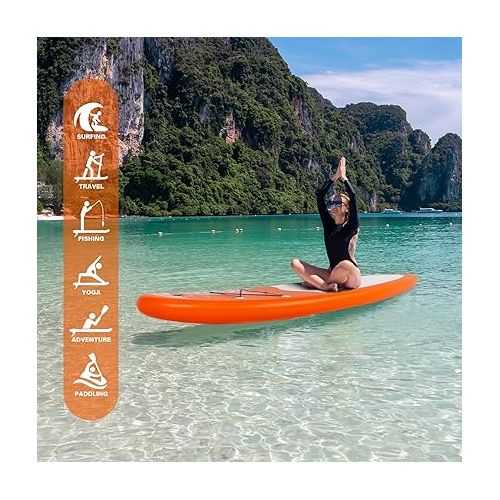  FunWater Inflatable Stand Up Paddle Board,3 Year Warranty,SUP Paddleboards with Full Set of Accessories,Suitable for Surf Fishing Yoga