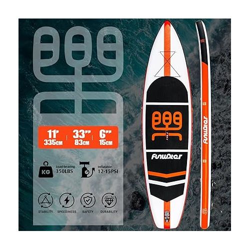  FunWater Stand up Paddle Board 3 Year Warranty Inflatable Paddle Board Family-Friendly with Premium Full Set of ISUP Accessories