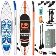 FunWater Stand Up Paddle Board 11'x33''x6'' Ultra-Light (20.4lbs) Inflatable Paddleboard with ISUP Accessories,Three Fins,Adjustable Paddle, Pump,Backpack, Leash, Waterproof Phone Bag