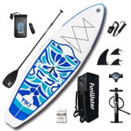 FunWater Inflatable 106×33×6 Ultra-Light (17.6lbs) SUP for All Skill Levels Everything Included with Stand Up Paddle Board, Adj Paddle, Pump, ISUP Travel Backpack, Leash, Repair Ki