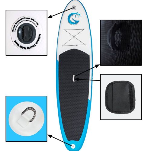  FunWater All Round Paddle Board 11length 33width 6thick Inflatable Sup with Adjustable Paddle,ISUP Travel Backpack ,Leash,High Pressure Pump wgauge and Water Proof Phone Case