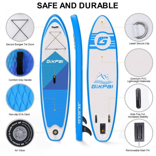 FunWater Fostoy Paddle Board, Inflatable Stand Up Paddle Boards-Premium SUP Adjustable Paddle Board Paddles Accessories &Backpack, Ankle Leash, Air Pump-Perfect for Youth & Adult (Paddle Bo