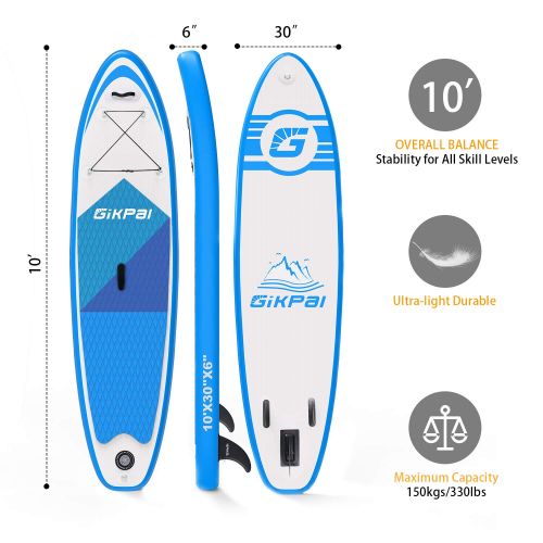  FunWater Fostoy Paddle Board, Inflatable Stand Up Paddle Boards-Premium SUP Adjustable Paddle Board Paddles Accessories &Backpack, Ankle Leash, Air Pump-Perfect for Youth & Adult (Paddle Bo