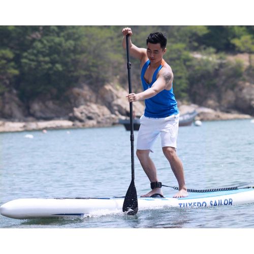  FunWater Tuxedo Sailor Inflatable Stand Up Paddle Board(126“x31 x6) All Skill Levels Everything Included with Stand Up Paddle Board, Adj Paddle, Pump, ISUP Travel Backpack, Leash, Repair Ki