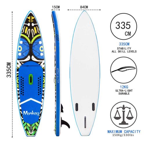  FunWater FeatherLite 11 Inflatable SUP Set | Inflatable Stand Up Paddle Board with Accessories & Carry Bag | Bottom Fins for Paddling, Surf Control, Non-Slip Deck