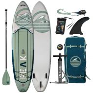 FunWater Peak Expedition Inflatable Stand Up Paddle Board | 106 or 11 Long x 32 Wide x 6 Thick | Durable and Lightweight Touring SUP | Stable Wide Stance (Renewed)