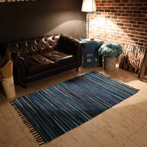  Funbase Reversible Woven Rag Rug Stripe Blanket Machine Washable Doormat for Bedroom Kitchen(20x32)