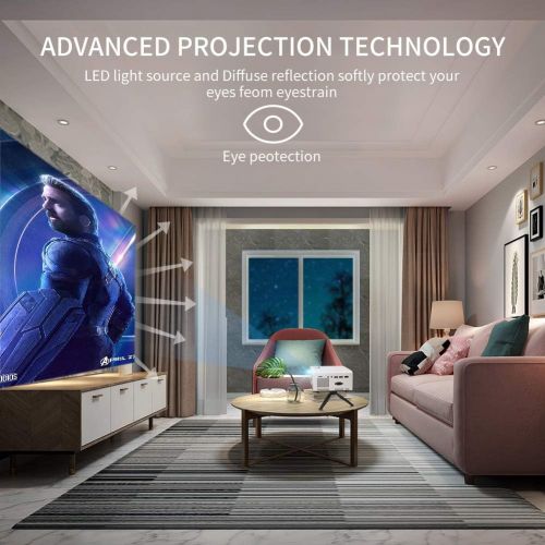  Mini Projector, Funcilit LED Video Projector[with Tripod],Supported 1080P HD Projector for Children Present, Video TV Movie, Party Game, Outdoor Entertainment with HDMI, VGA, USB,