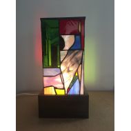 /FunctionalGlassGoods Eclectic Stained Glass Lamp