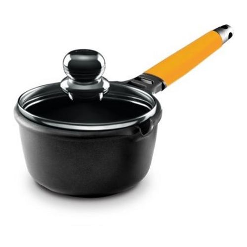  Fundix Cast Aluminum Nonstick 1 Quart Saucepan with Removable Orange Handle