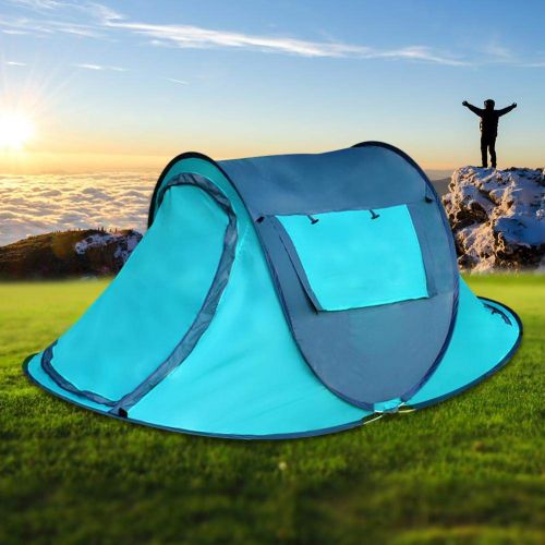  Funihut CampFeuer Tunnelzelt 2-4 Personen Pop Up Zelte, Outdoor Wasserdicht Automatische Grosse Familie Zelt Shelter Mit Tragetasche Fuer Sport Backpacking Picknick Wandern Reisen Strand