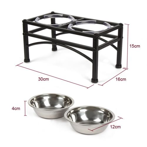  Funkeen Elevated Dog Bowls Raised Pet Feeder Cat Food & Water Diner Stand Set